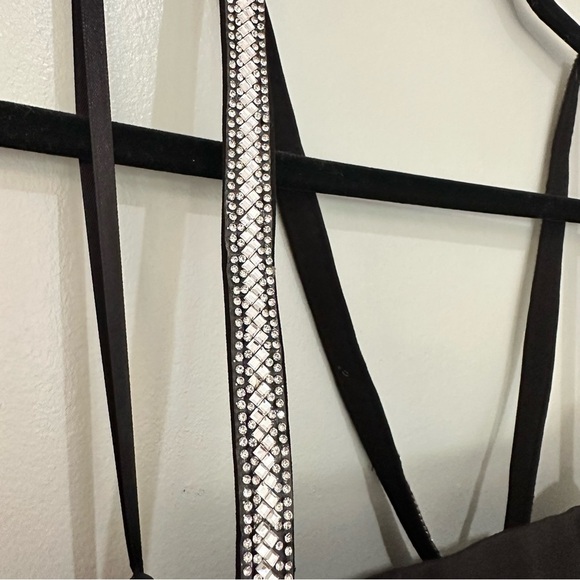 NWOT MAC DUGGAL Black 49106 Square Neck A Line Mini Dress Rhinestone Strap Sz 10 - Picture 4 of 16